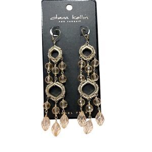 Dana Kellin Gold Tone Chandelier Earrings Formal Party Jewelry